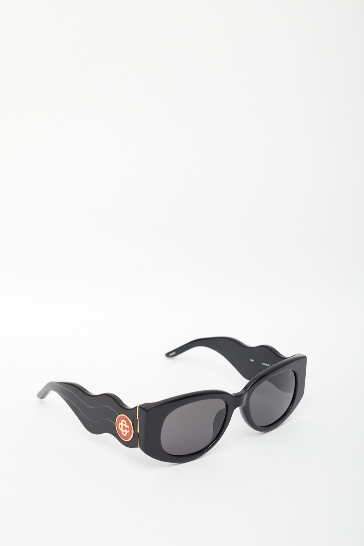 CASABLANCA BLACK OVAL WAVE SUNGLASSES | IAMNUE