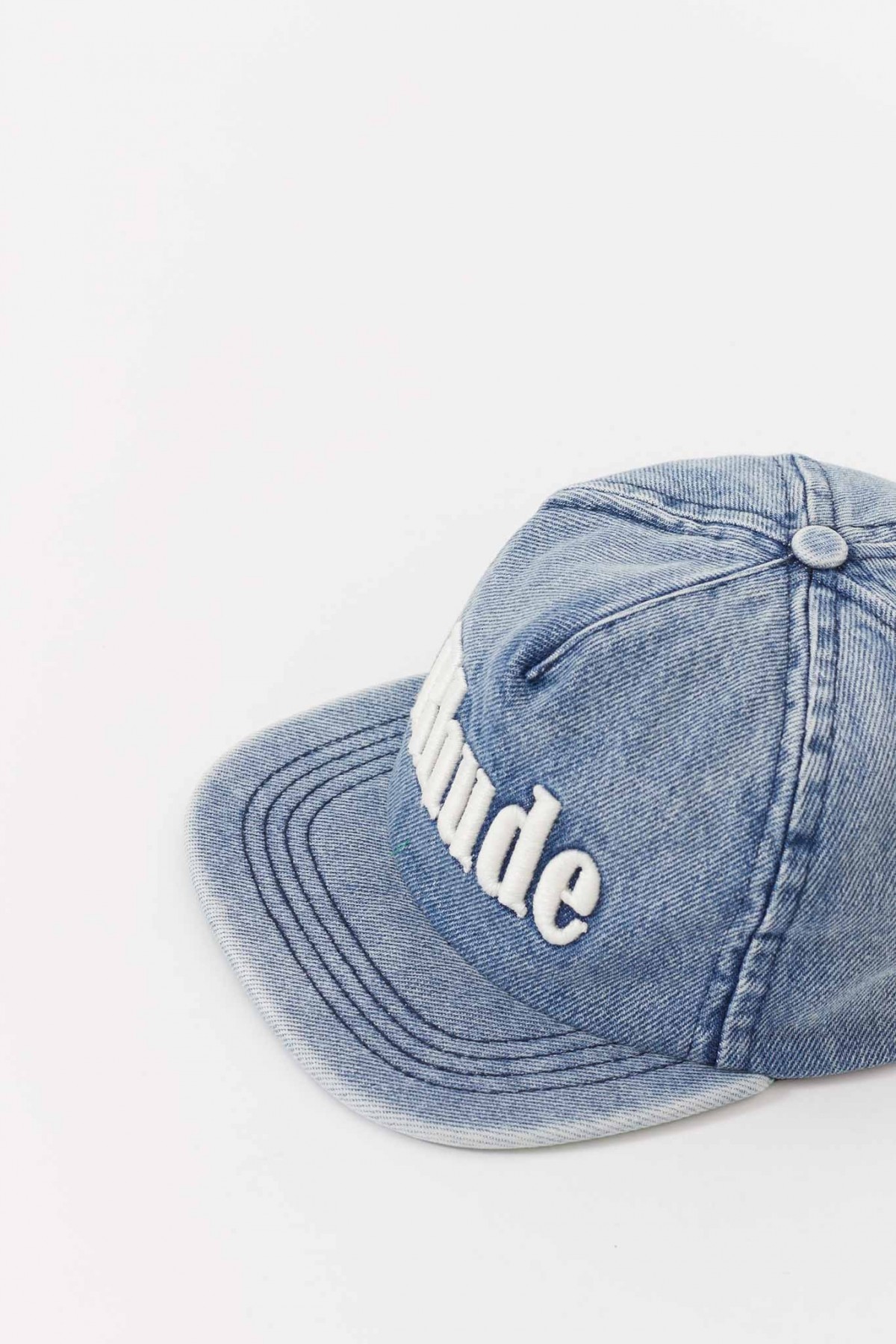RHUDE OXFORD INDIGO LOGO DENIM HAT IAMNUE