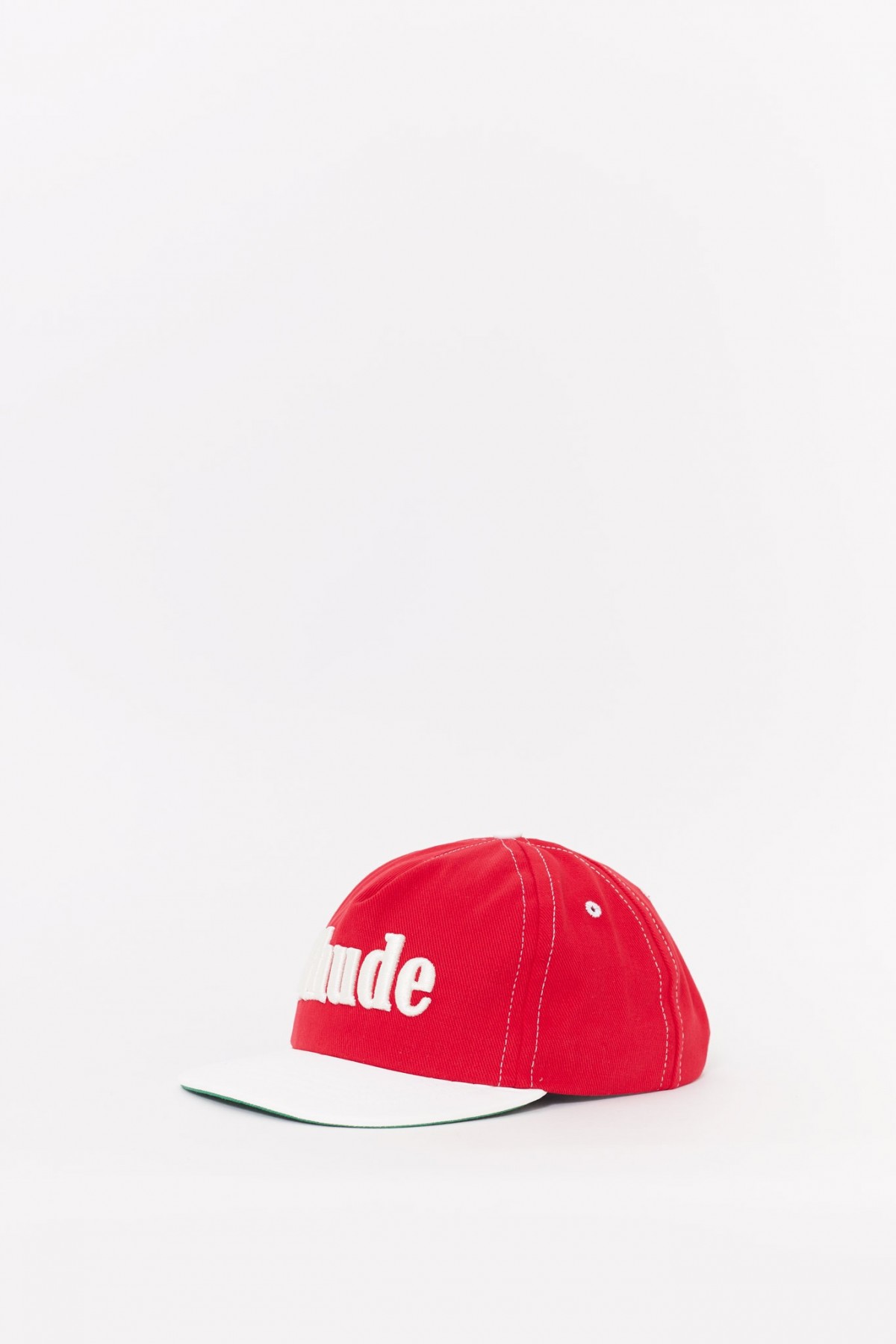 RHUDE RED WHITE CONTRAST LOGO HAT IAMNUE