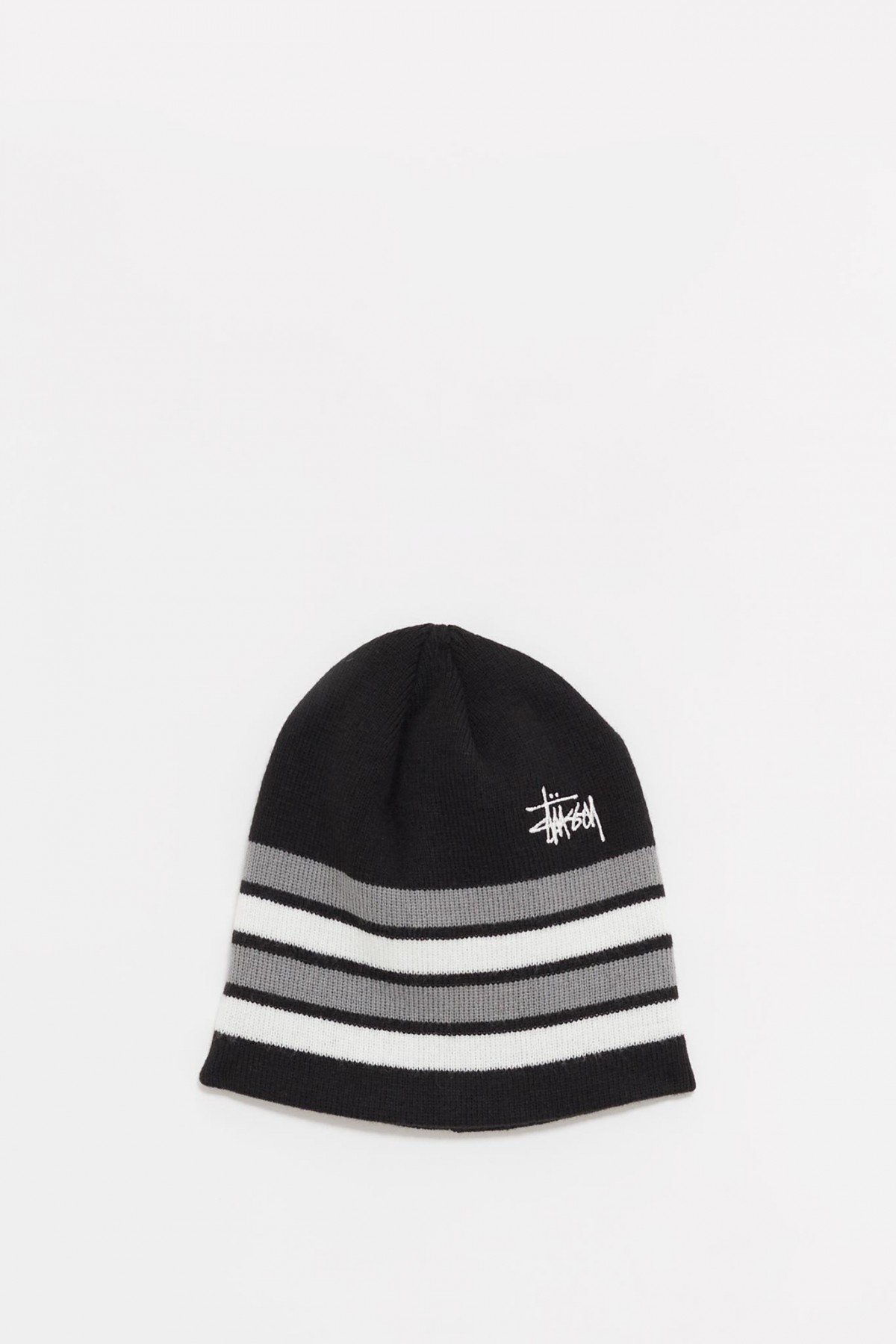 STUSSY BLACK SKULLCAP BASIC STRIPED BEANIE IAMNUE