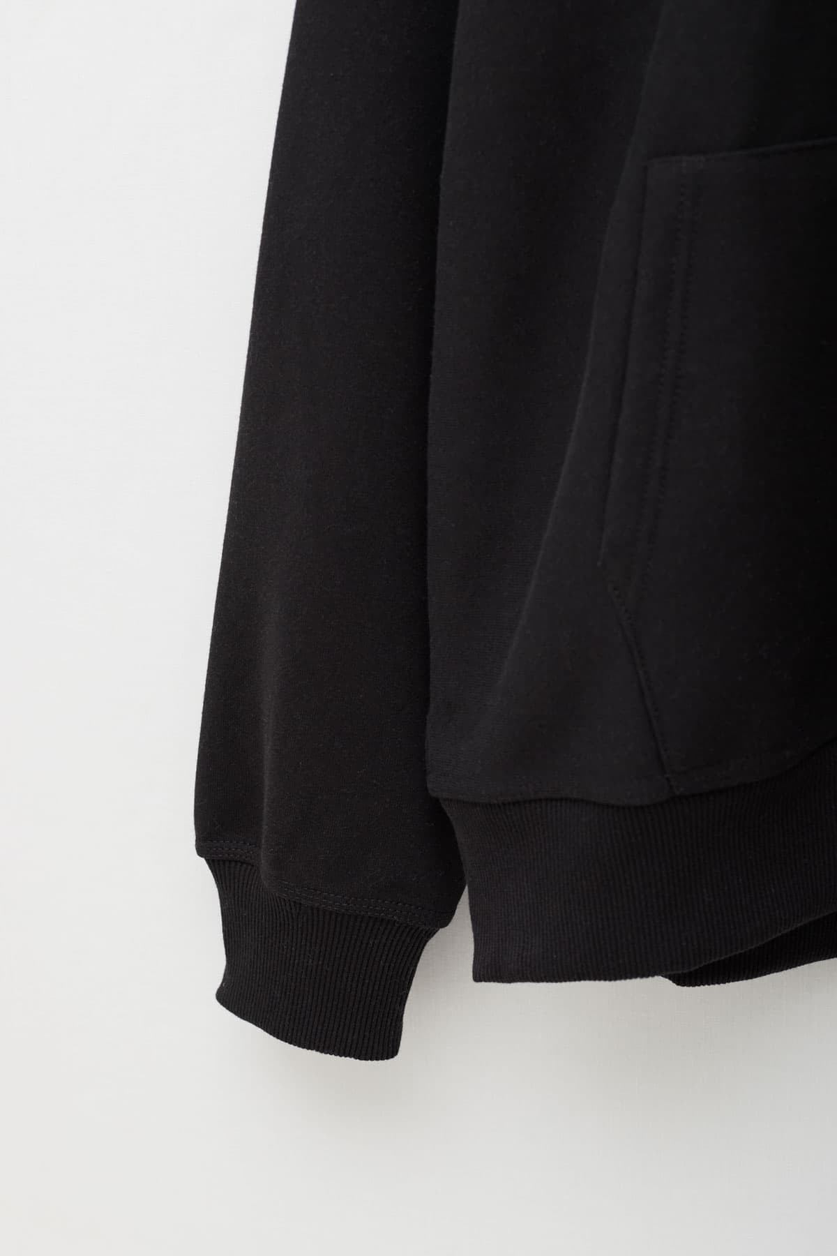 STUSSY BLACK BASIC LOGO HOODIE IAMNUE