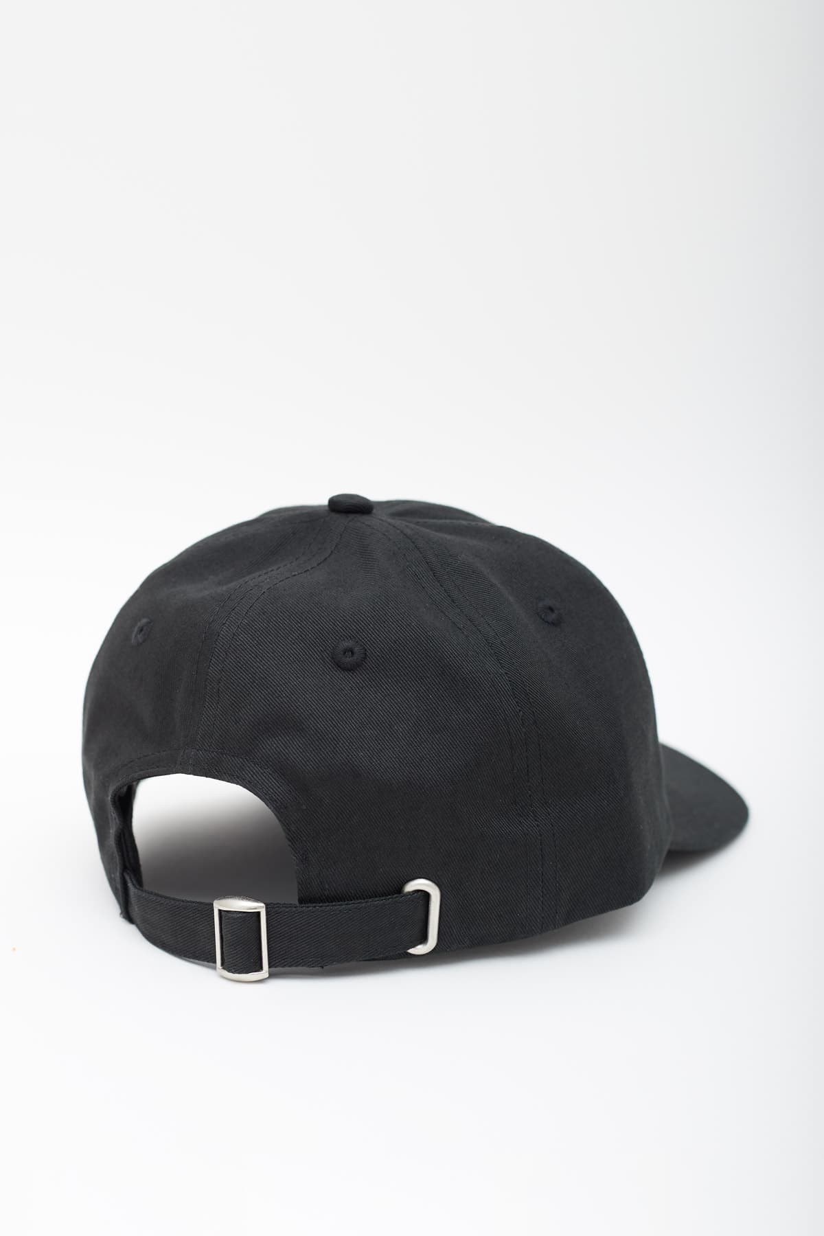 STUSSY BLACK STOCK LOGO CAP IAMNUE