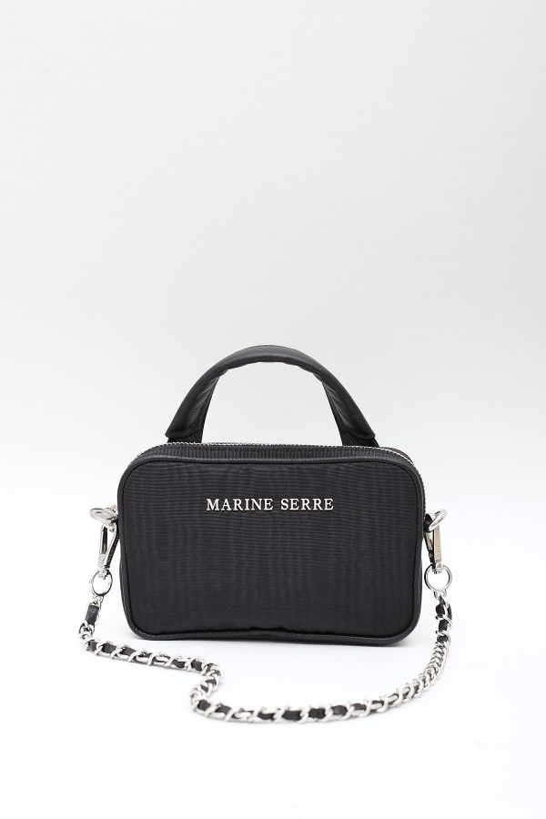 MARINE SERRE BLACK MINI MADAME MOIRE BAG IAMNUE