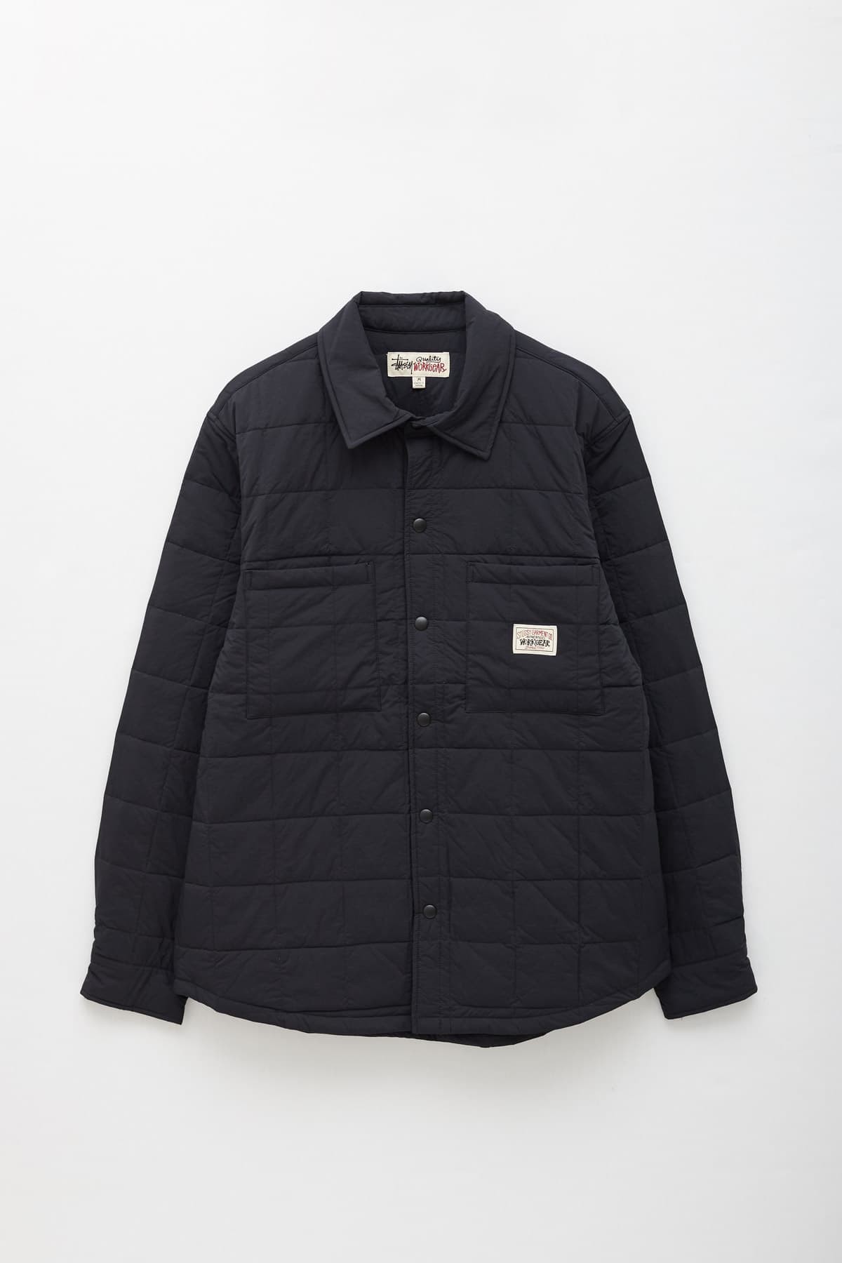 STUSSY BLACK QUILTED FATIGUE OVERSHIRT IAMNUE