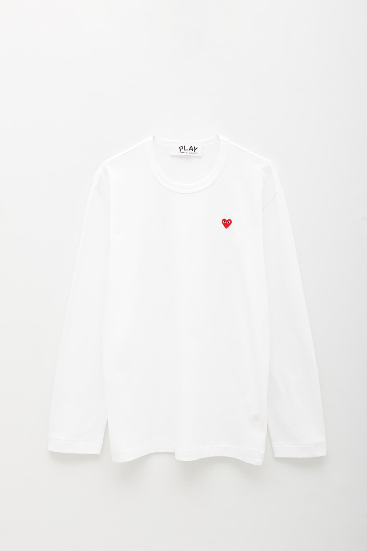 COMME DES GARCONS PLAY WHITE P1T308 LS T-SHIRT IAMNUE