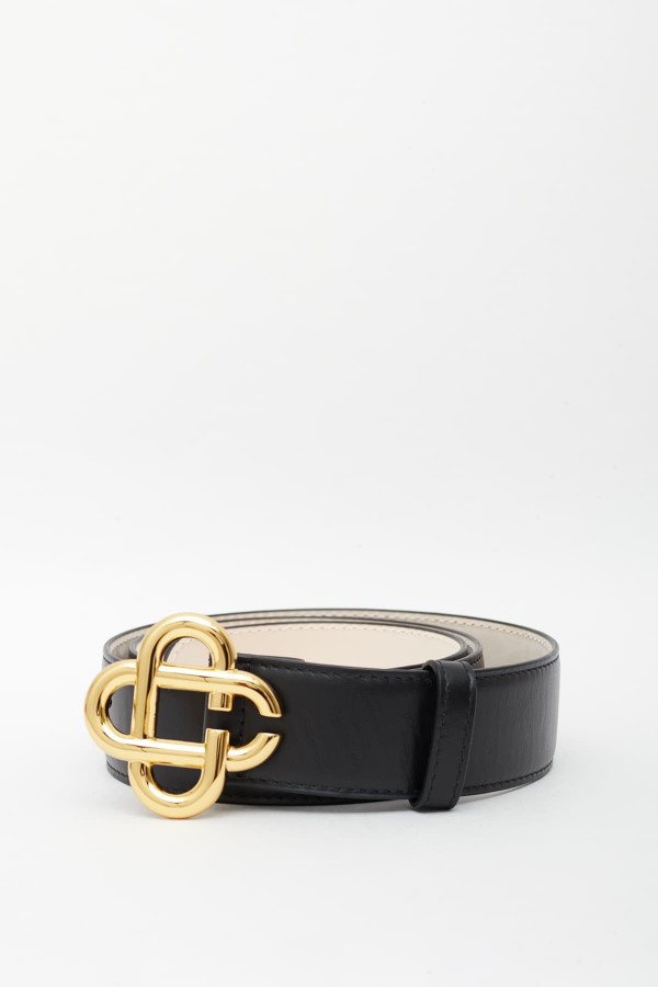 CASABLANCA BLACK CC LOGO BUCKLE BELT IAMNUE