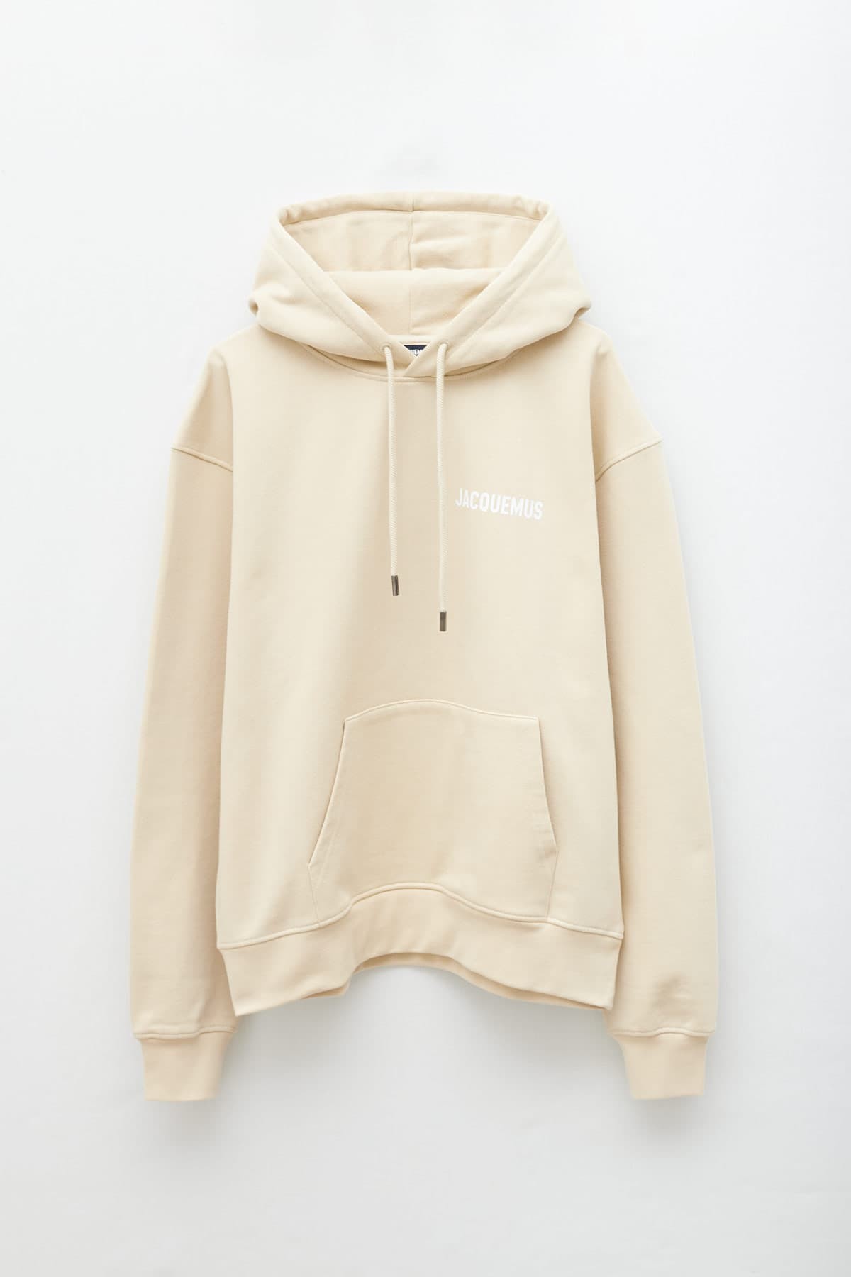 JACQUEMUS LIGHT BEIGE MINI LOGO HOODIE IAMNUE