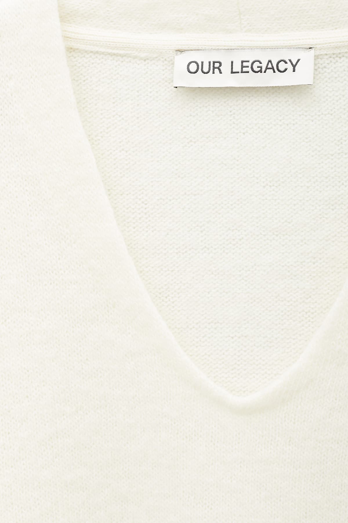 OUR LEGACY WHITE BIG V NECK KNITWEAR | IAMNUE