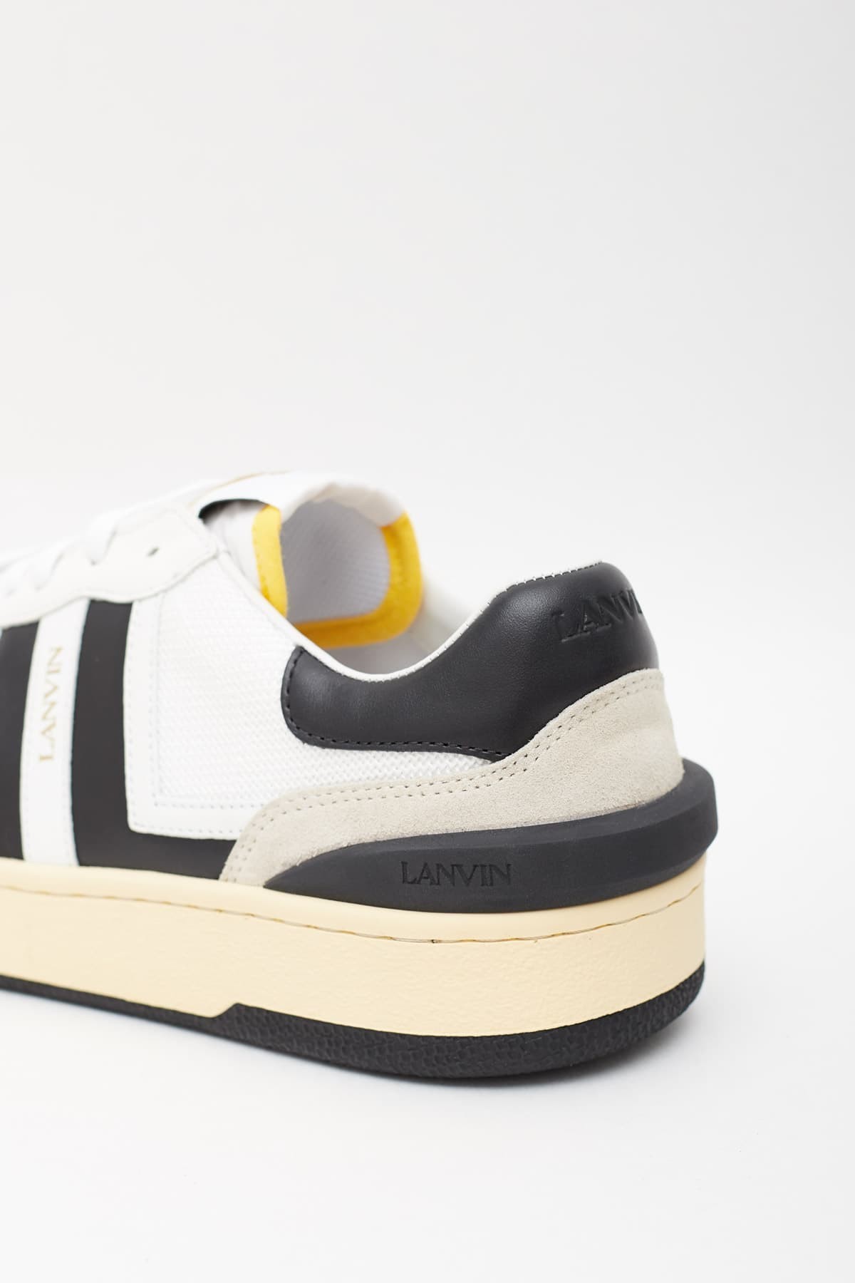 LANVIN WHITE BLACK CLAY SNEAKERS IAMNUE