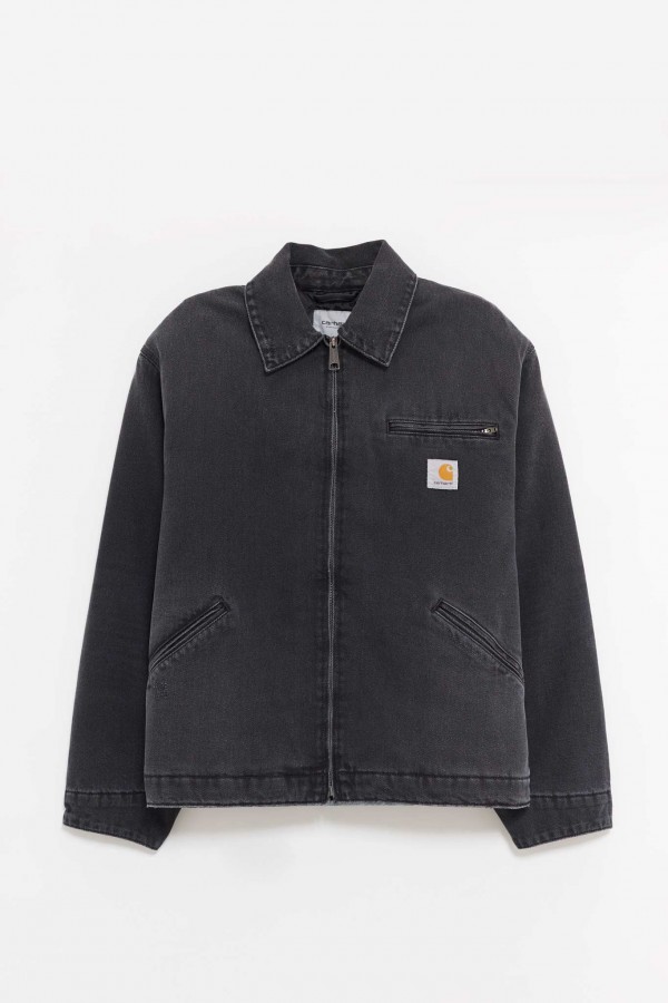CARHARTT WIP BLACK GRIND WASHED OG DETROIT JACKET IAMNUE