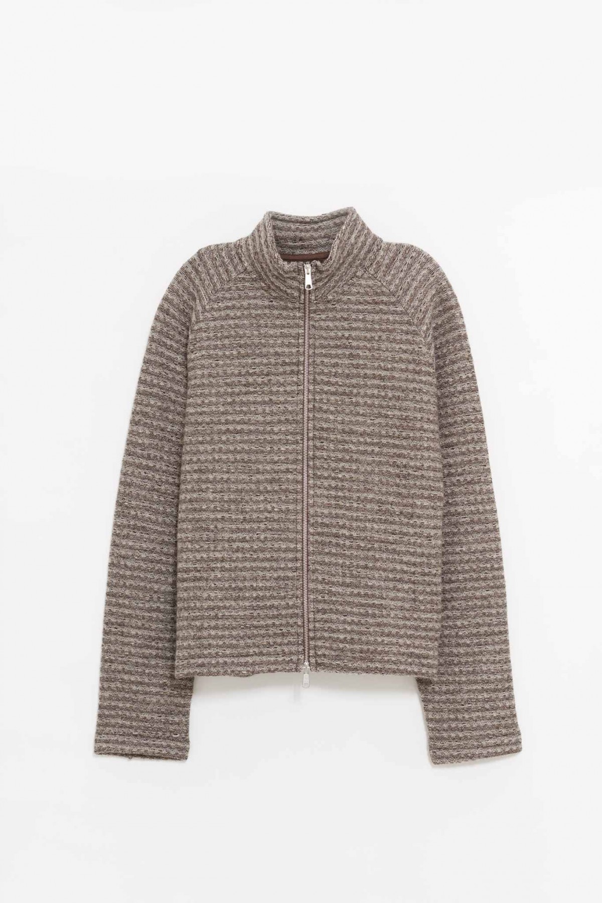 MFPEN SHREDDED BROWN LEISURE ZIP UP JACKET IAMNUE