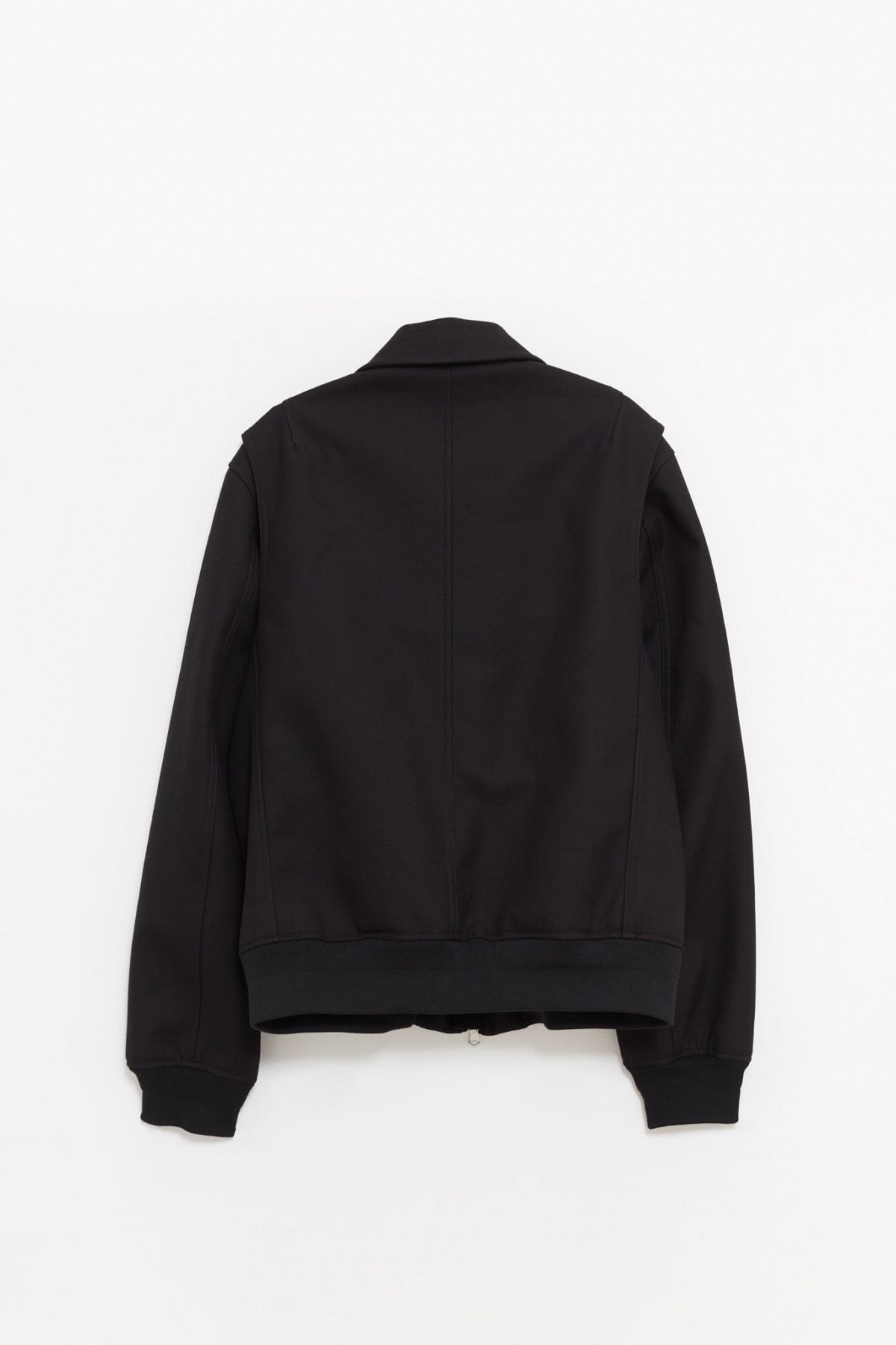 CASABLANCA BLACK BONDED WOOL BLEND JACKET IAMNUE