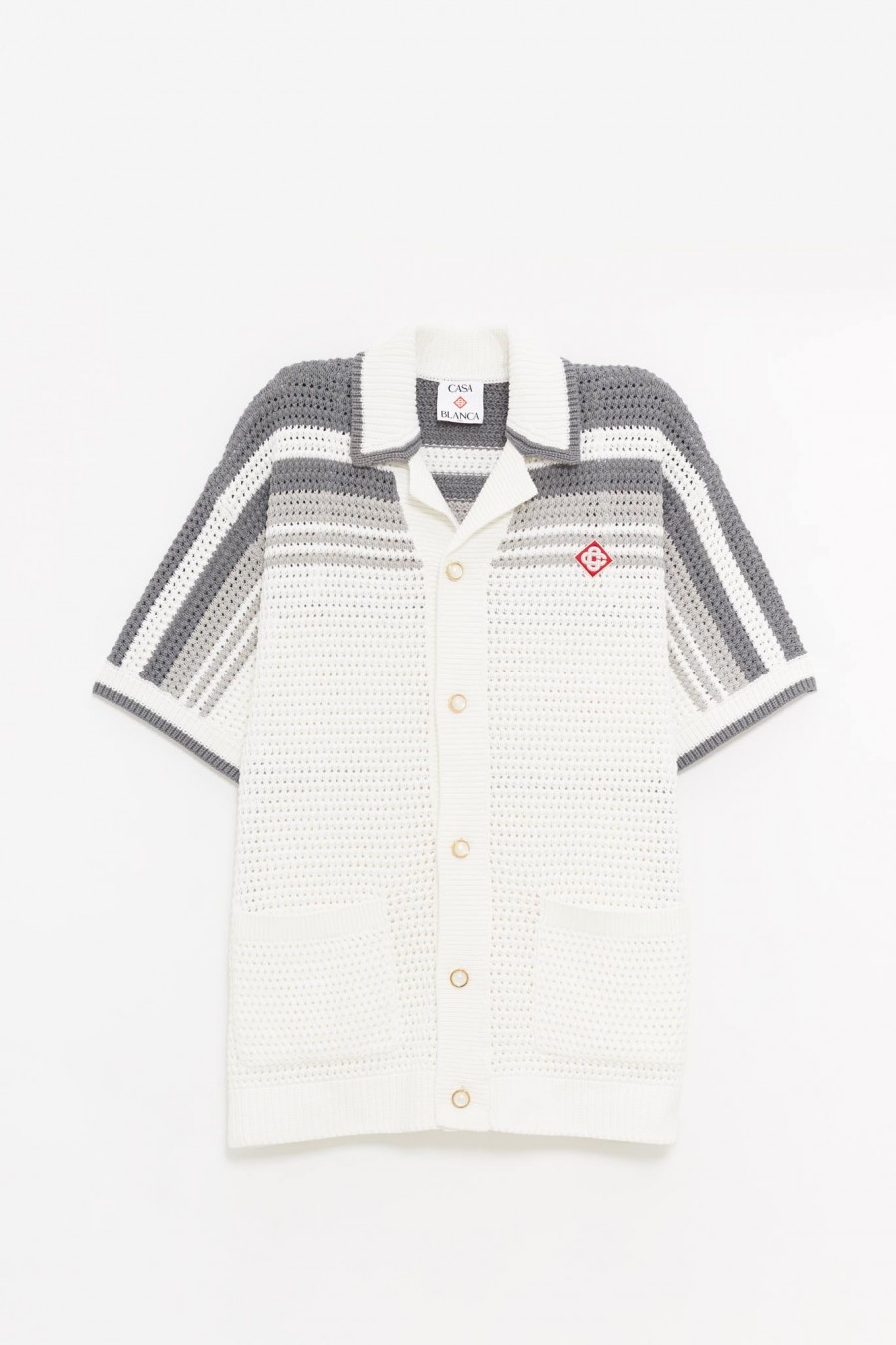 CASABLANCA WHITE GREY CROCHET SHIRT IAMNUE