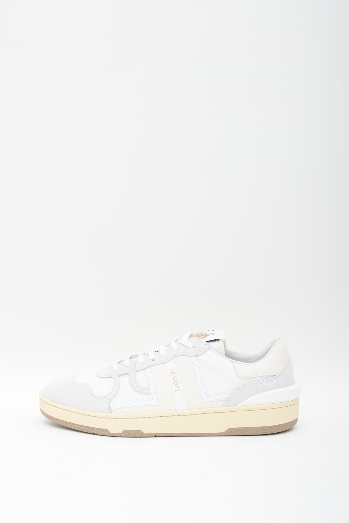 LANVIN WHITE CLAY LOW TOP SNEAKERS IAMNUE