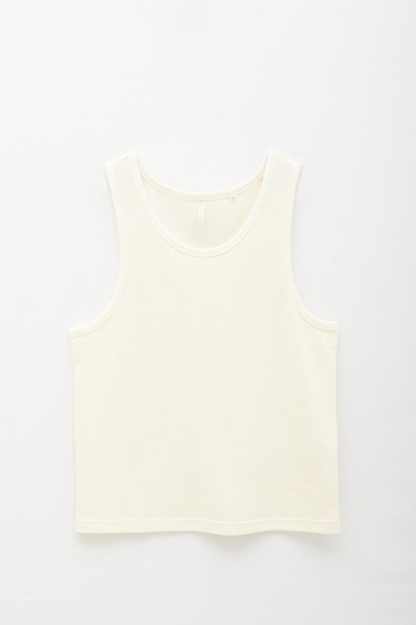 SUNFLOWER OFF WHITE MESH TANK TOP | IAMNUE