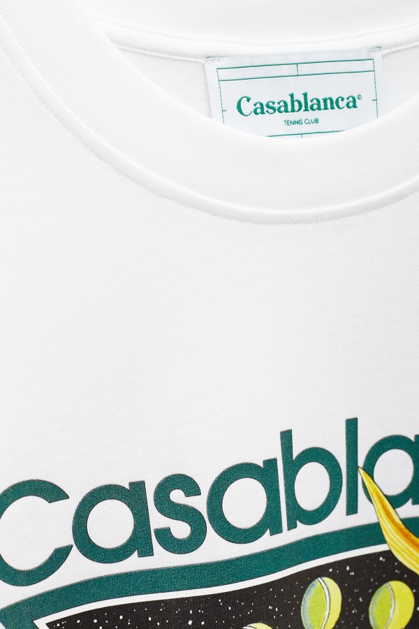 Shop Casablanca White Casa Racing T-Shirt
