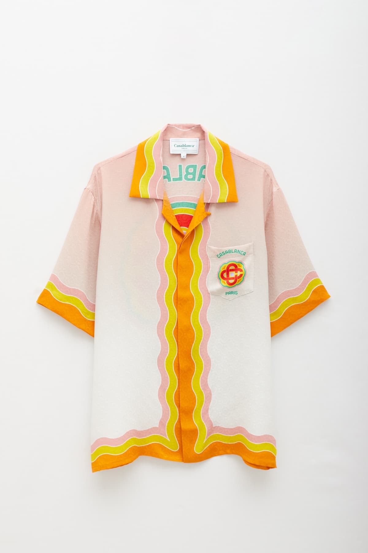 Crew necks Casablanca - Rainbow monogram silk shirt - MS23SH00311