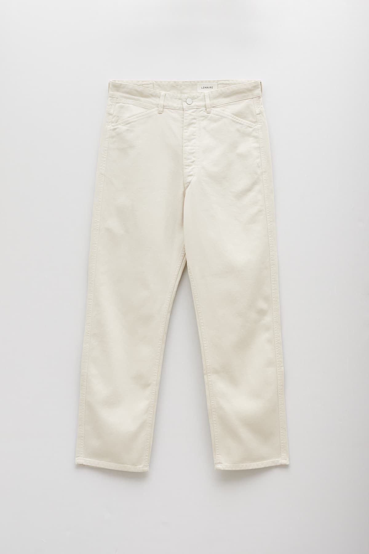 LEMAIRE CLAY WHITE CURVED 5 POCKETS PANTS IAMNUE