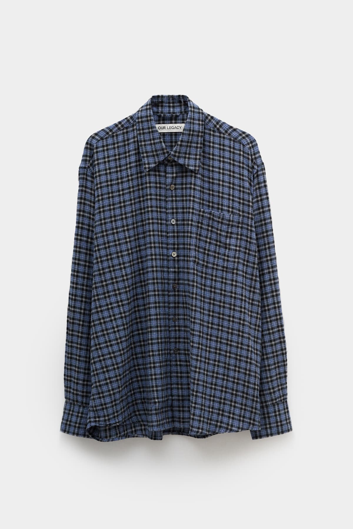 OUR LEGACY BLUE CANTRELL CHECK ABOVE SHIRT IAMNUE