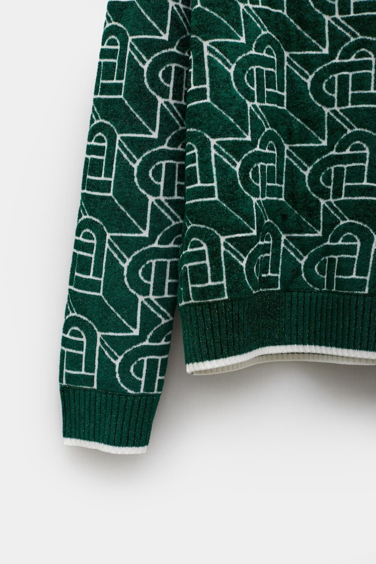 Casablanca Green Heart Monogram Sweater