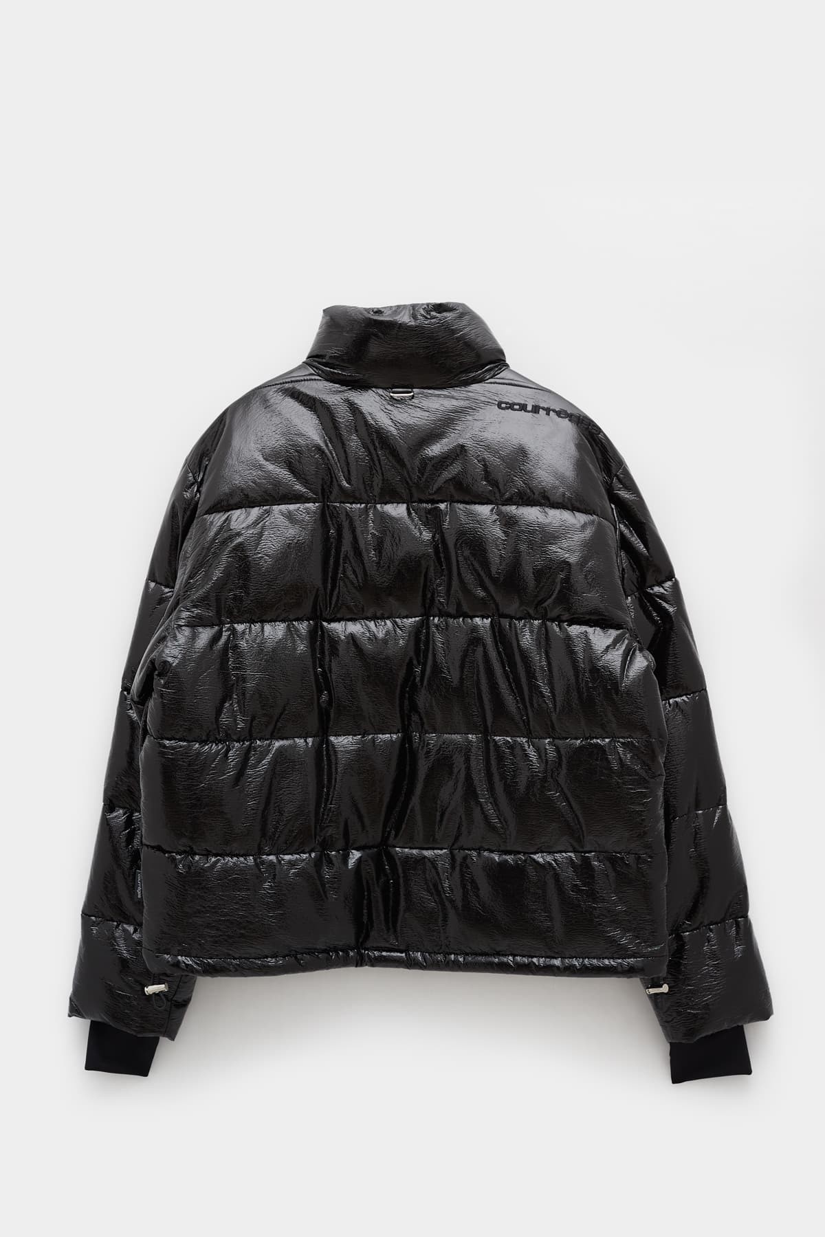 COURREGES BLACK VINYL PUFFER JACKET | IAMNUE