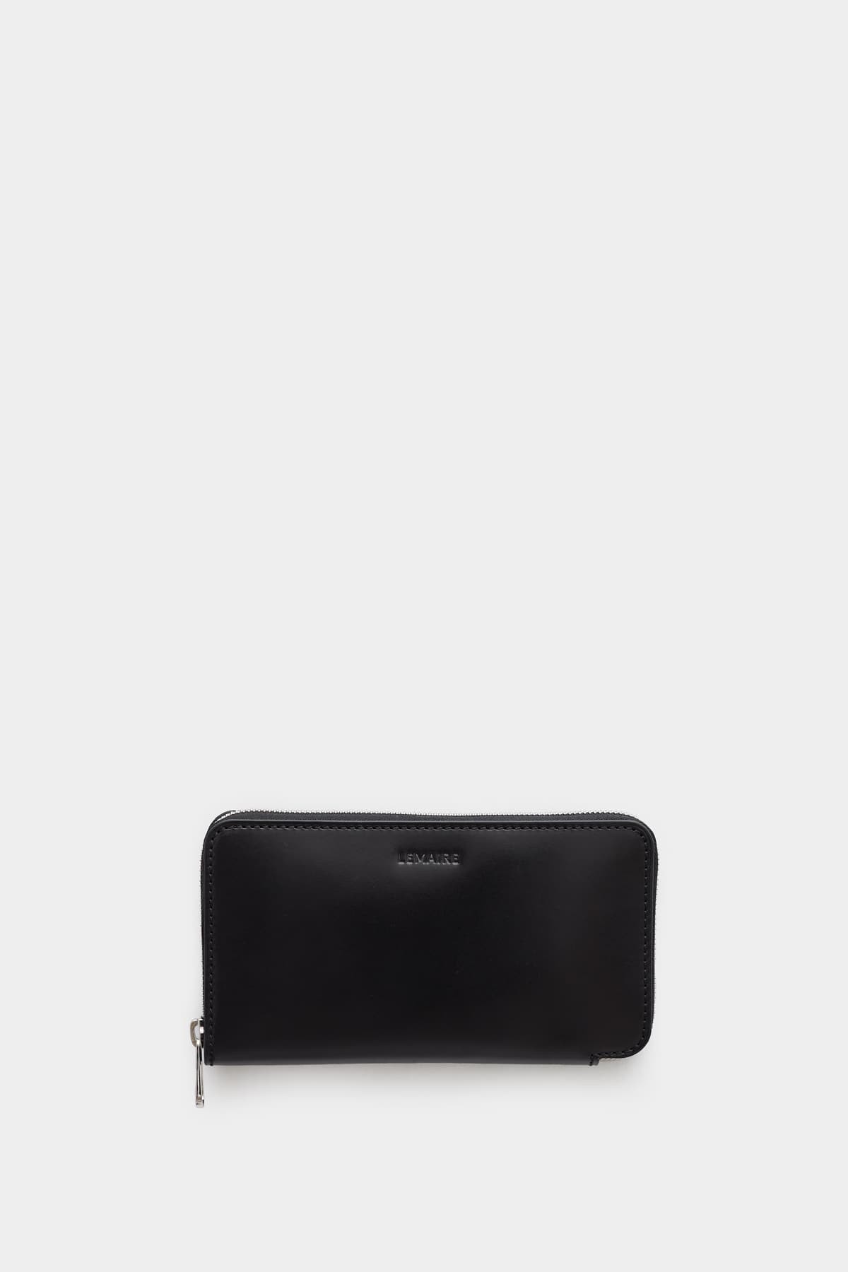LEMAIRE BLACK CONTINENTAL WALLET ON STRAP IAMNUE