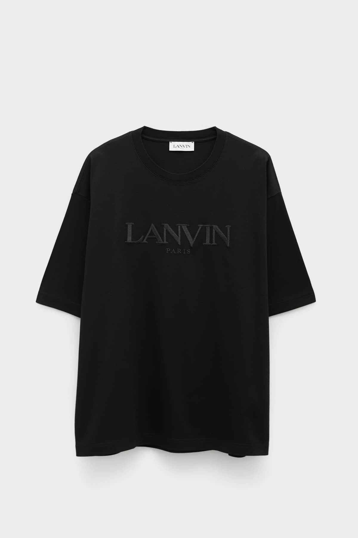 LANVIN BLACK CLASSIC EMBRODERY LOGO T-SHIRT IAMNUE