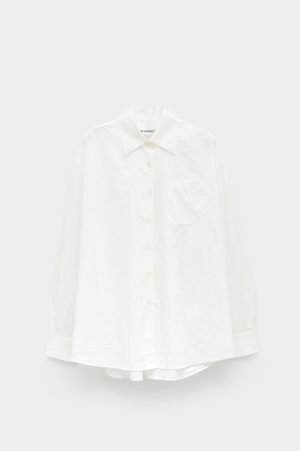 OUR LEGACY WHITE PEACHED CUPRO BORROWED SHIRT IAMNUE