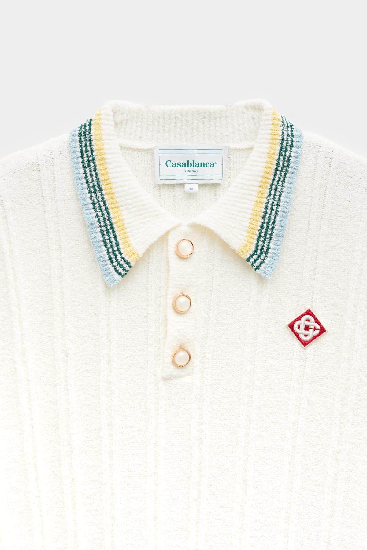 CASABLANCA WHITE RIB BOUCLE POLO | IAMNUE