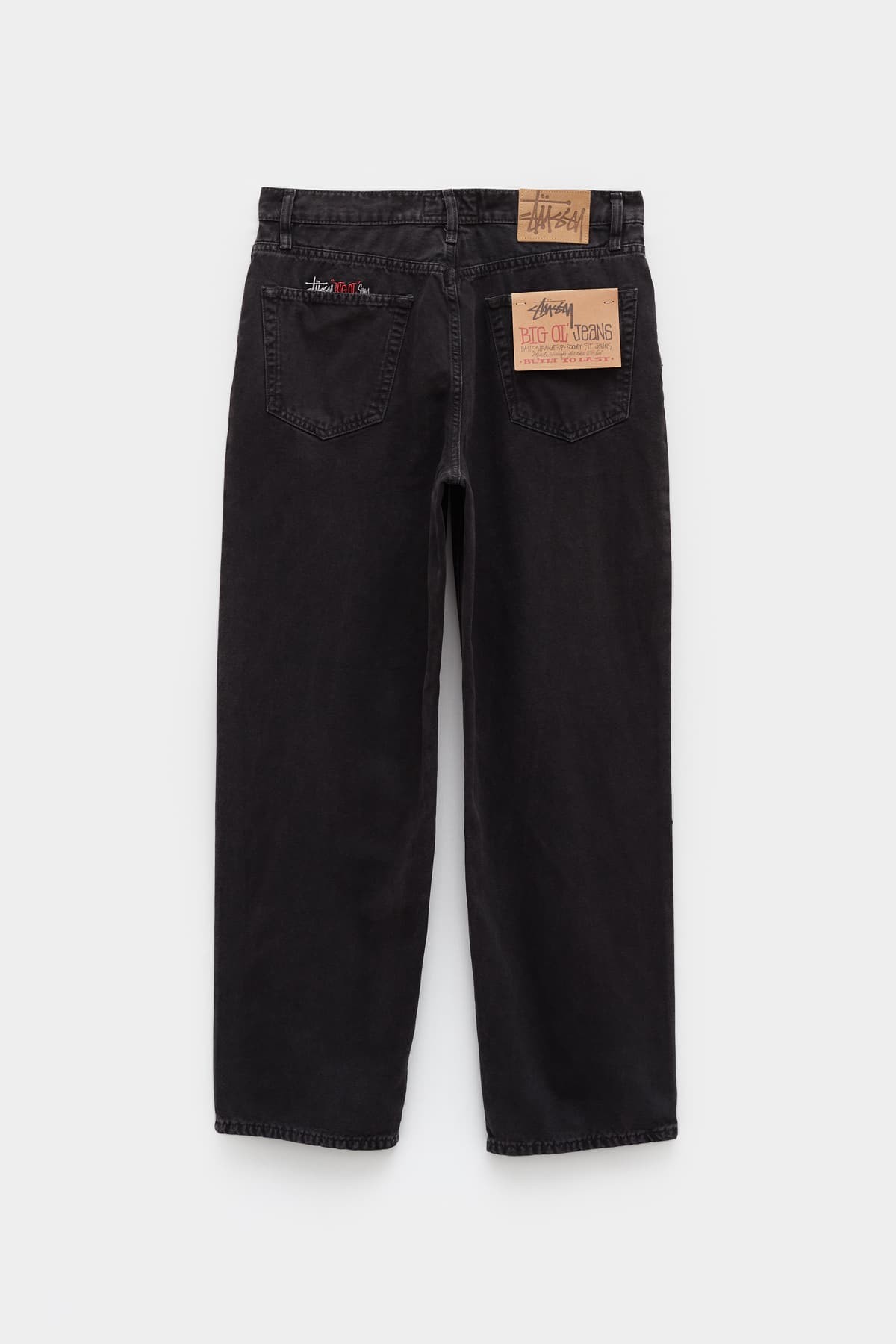 STUSSY BLACK WASHED CANVAS BIG OL JEANS | IAMNUE