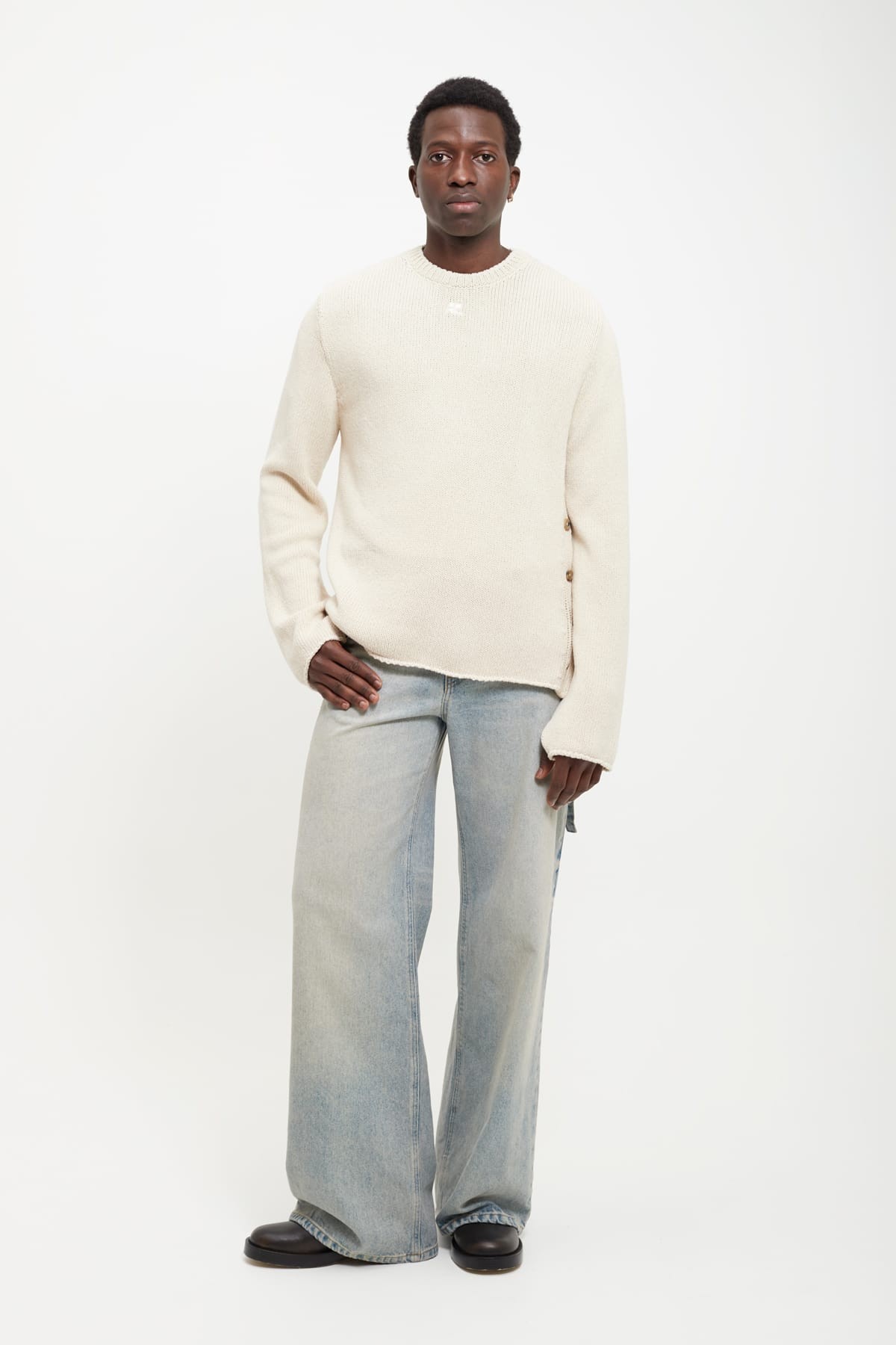 Linen knit sweater best sale