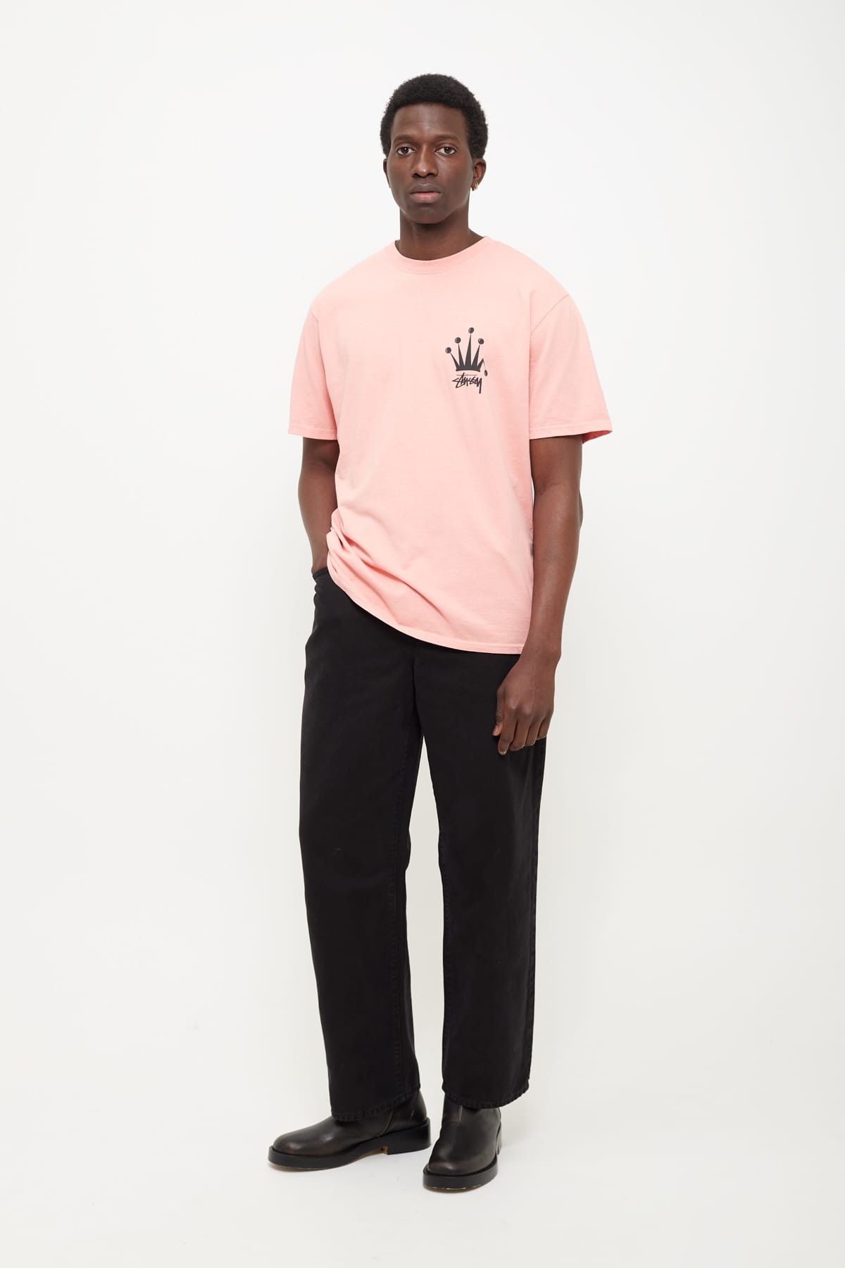 STUSSY CORAL PIG DYED REGAL CROWN T-SHIRT IAMNUE