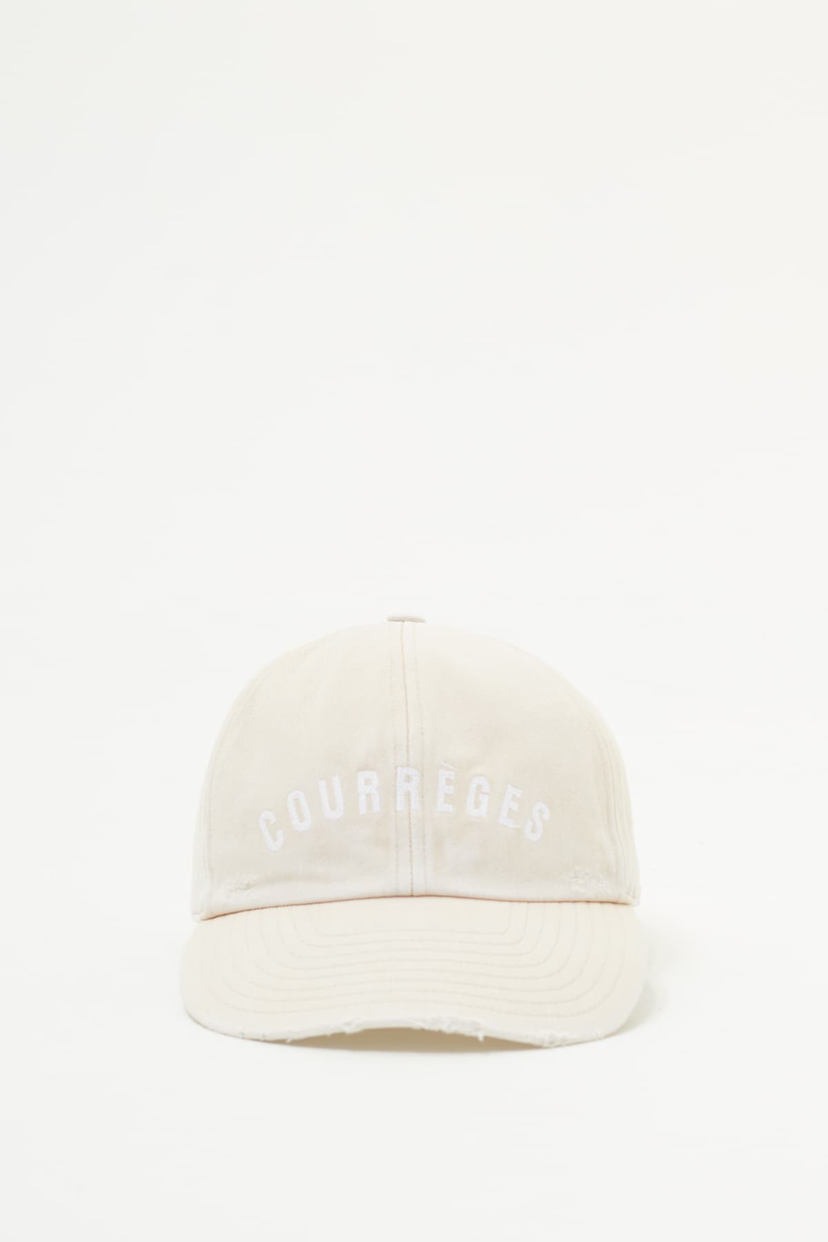 COURREGES OATMEAL AC EMBROIDERED WASHED CAP IAMNUE