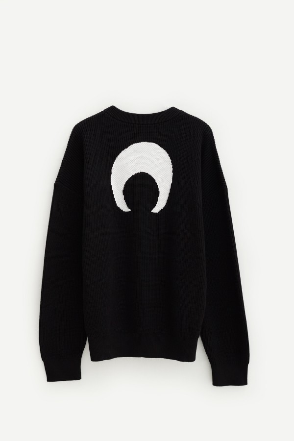 MARINE SERRE BLACK CORE KNIT CREWNECK PULLOVER | IAMNUE