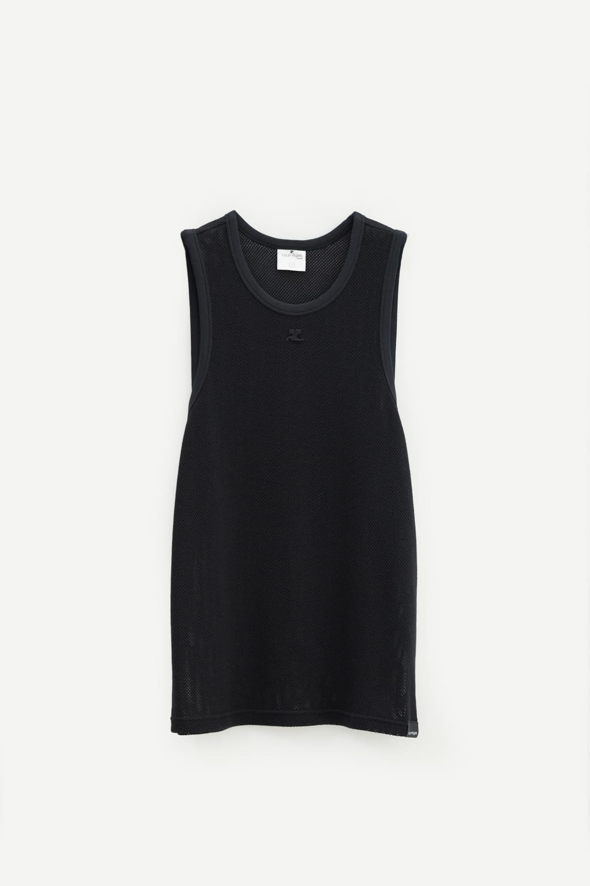 COURREGES BLACK SPORTS MESH TANK TOP IAMNUE