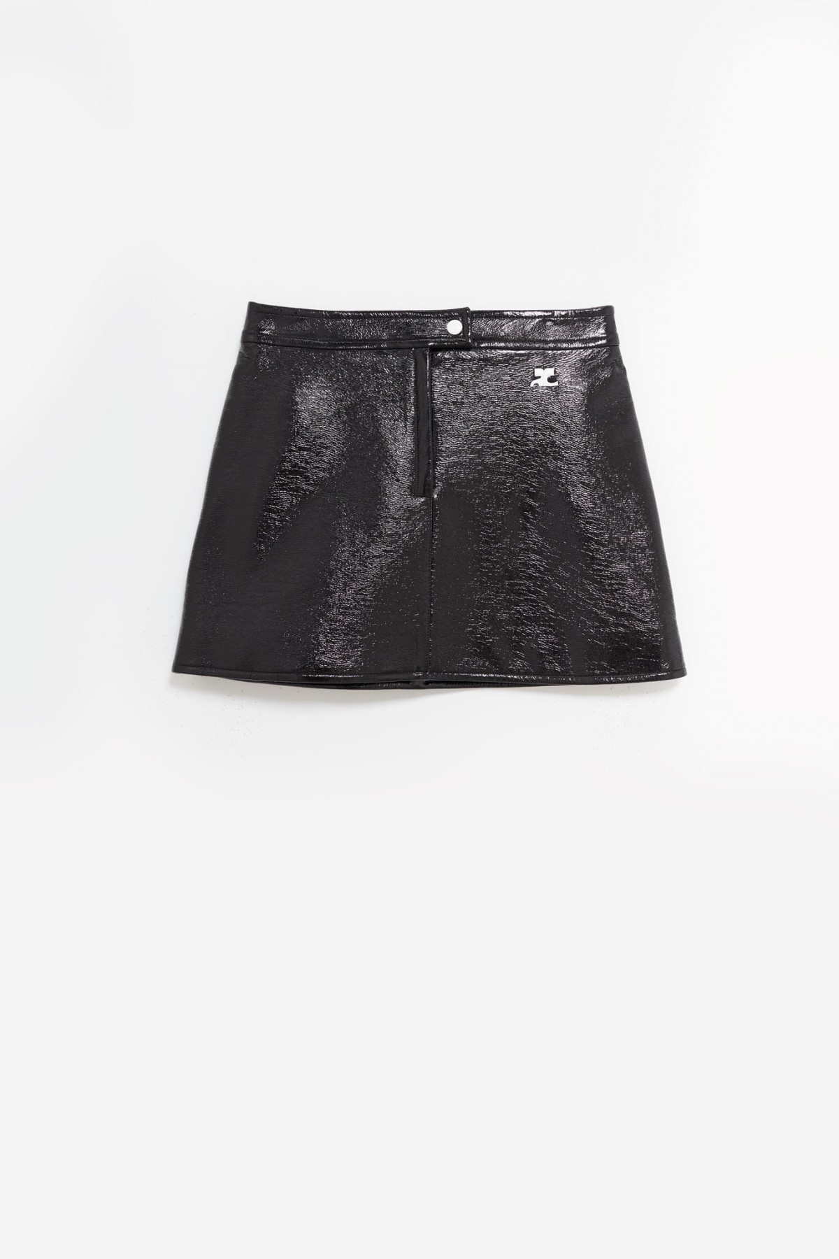 COURREGES BLACK REEDITION VINYL MINI SKIRT IAMNUE