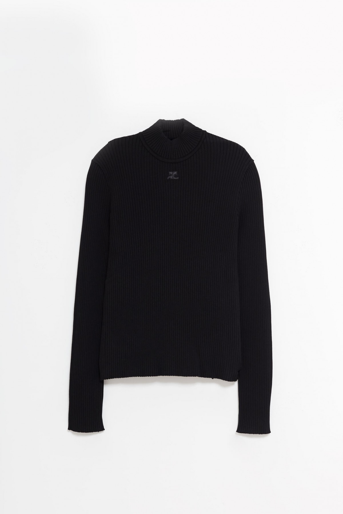 COURREGES BLACK REEDITION MOCKNECK SWEATER IAMNUE