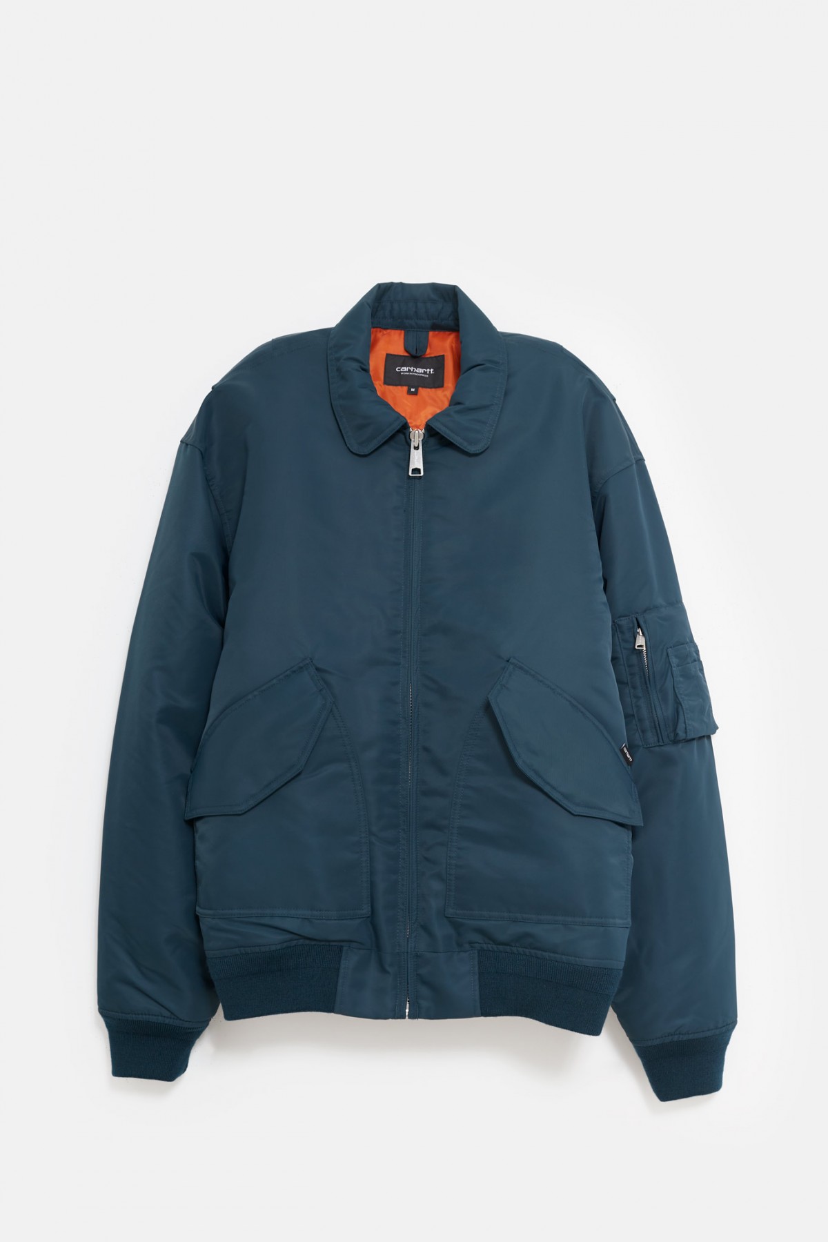 CARHARTT WIP DUCK BLUE OLTEN BOMBER JACKET IAMNUE