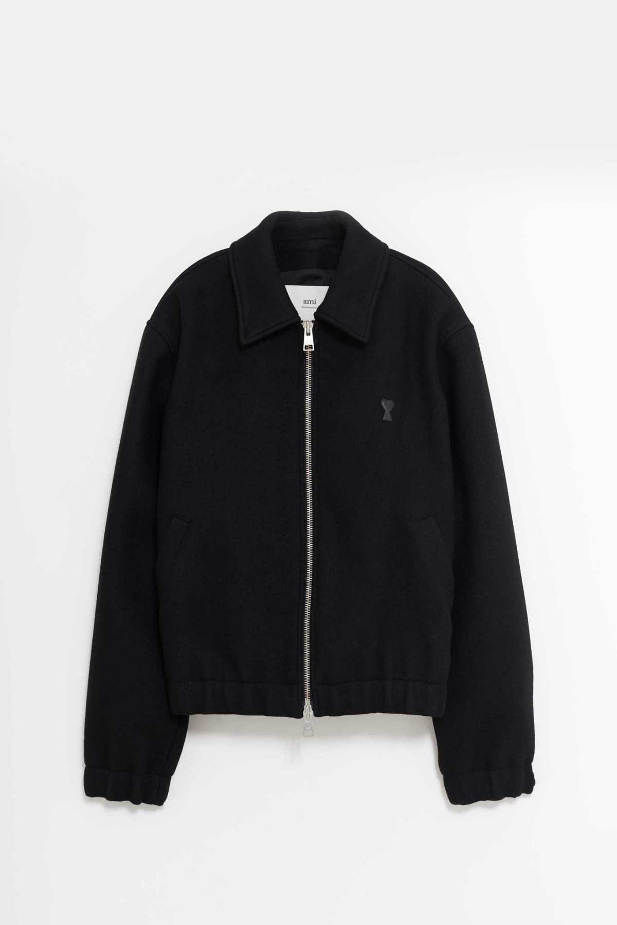 AMI BLACK ADC WOOL ZIPPED JACKET IAMNUE