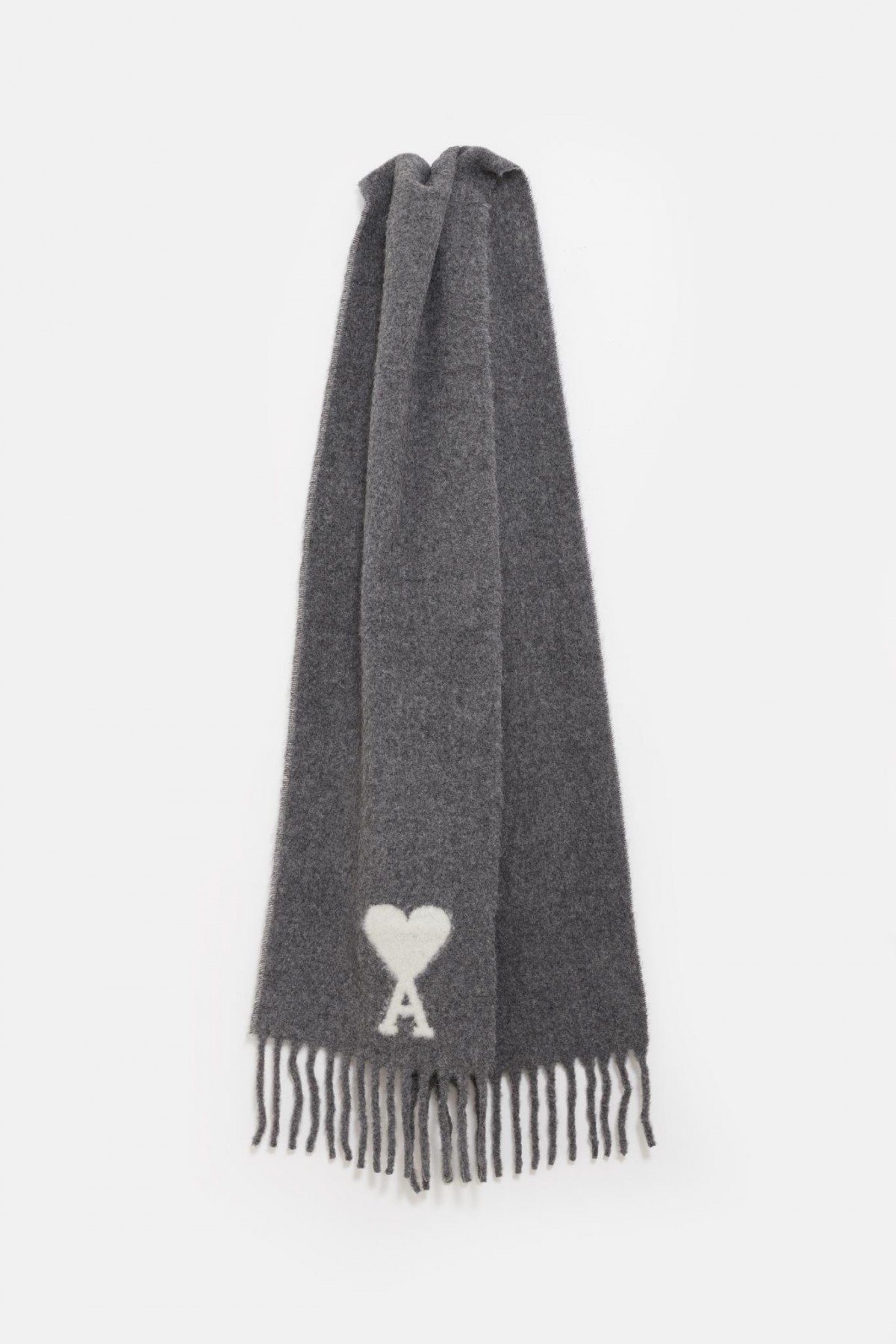 AMI DARK GREY OVERSIZED AMI DE COEUR SCARF IAMNUE