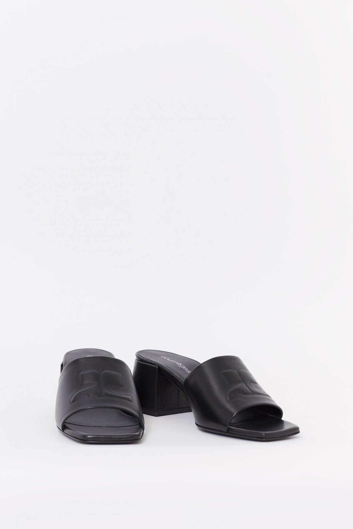 サンダル・ミュール Heritage Shadow Sandals - Courreges - Leather - Black COURREGES BLACK HERITAGE SHADOW SANDALS | IAMNUE