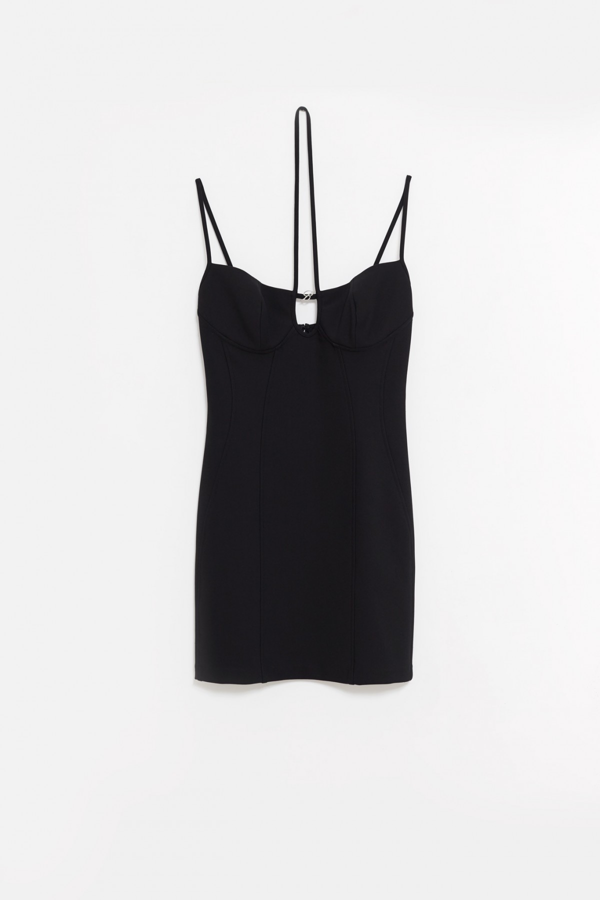 BLUMARINE BLACK B MONOGRAM JERSEY DRESS IAMNUE
