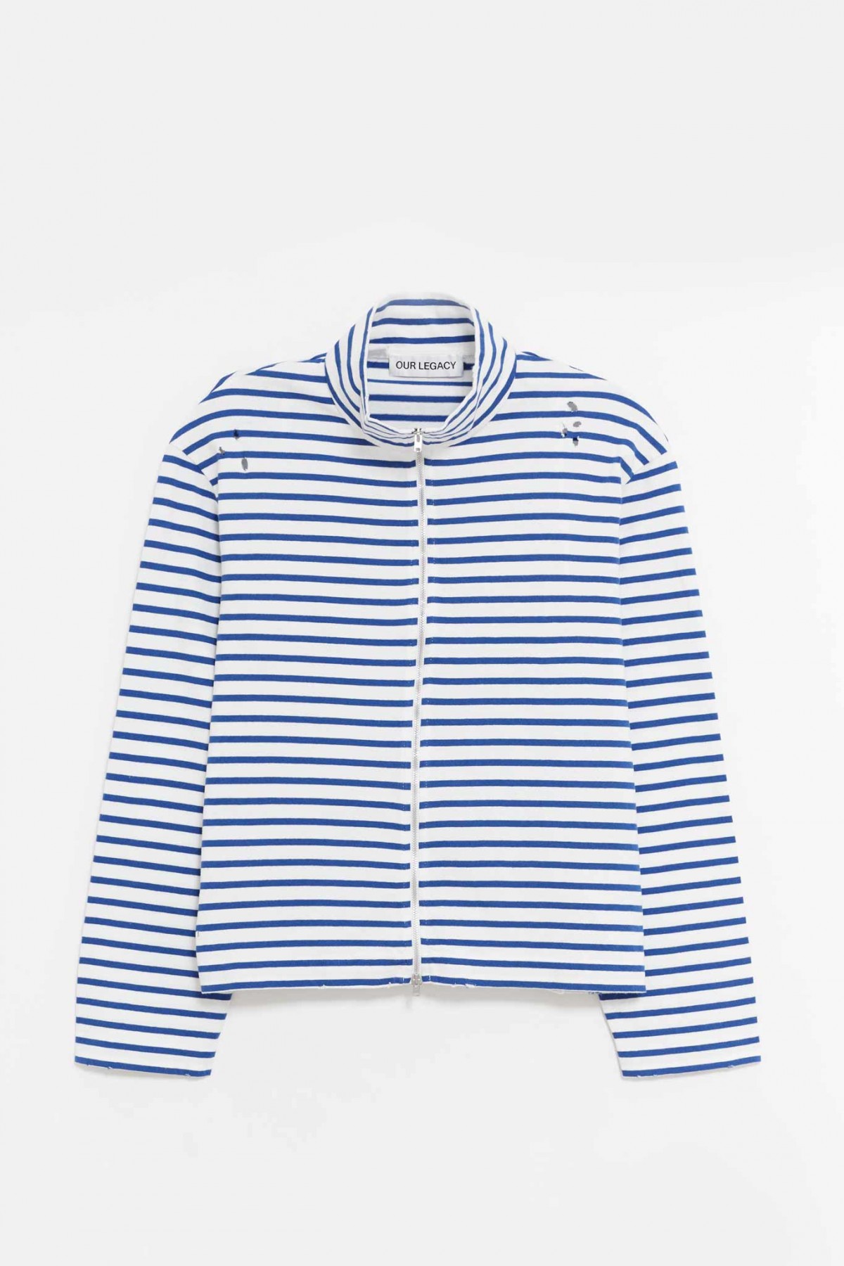 OUR LEGACY GENOVA STRIPE SHRUNKEN FULLZIP POLO IAMNUE