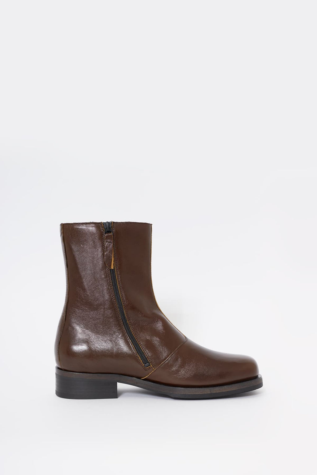 OUR LEGACY OLIVE LEATHER CAMION BOOTS