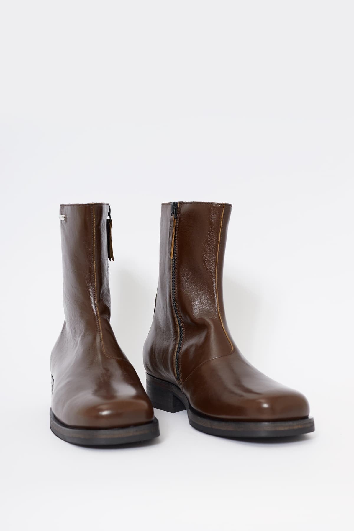 OUR LEGACY OLIVE LEATHER CAMION BOOTS