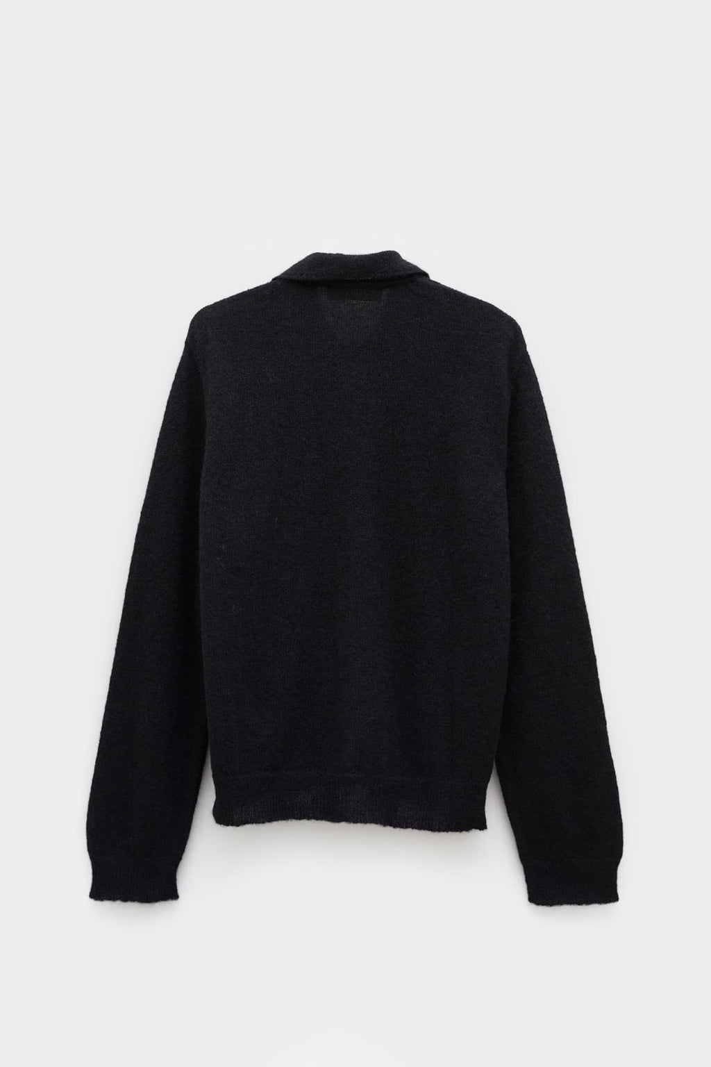 OUR LEGACY BLACK FUZZY ALPACA EVENING POLO CARDIGAN