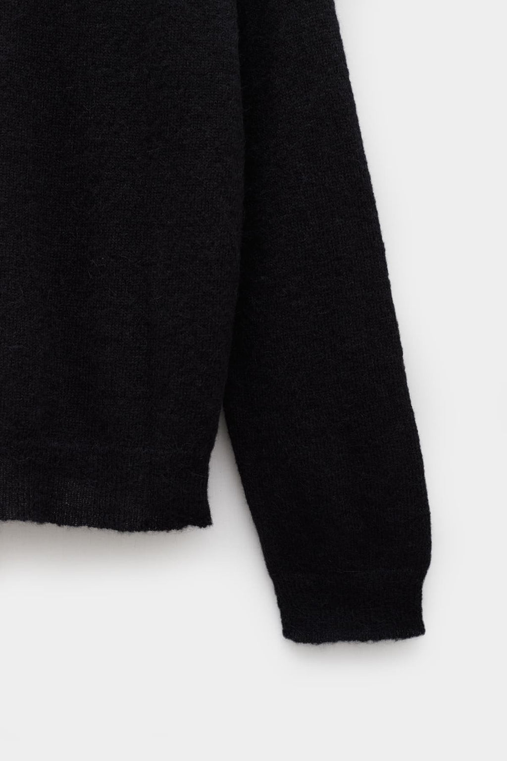 OUR LEGACY BLACK FUZZY ALPACA EVENING POLO CARDIGAN
