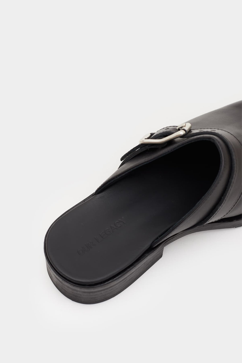 OUR LEGACY BLACK LEATHER CAMION MULE