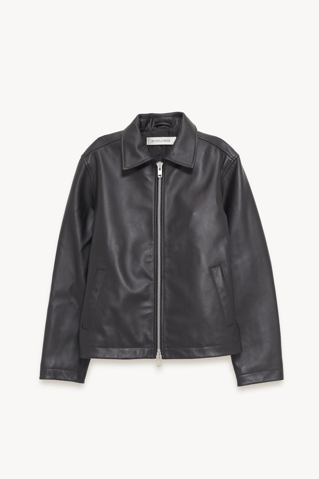 SUNFLOWER BLACK SHORT LEATHER JACKET