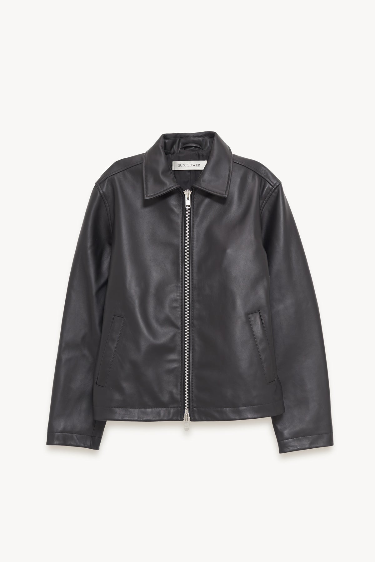 SUNFLOWER BLACK SHORT LEATHER JACKET